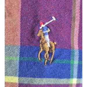 Polo Ralph Lauren Mens Button-Up Shirt M Multicolored Plaid Cotton Twill